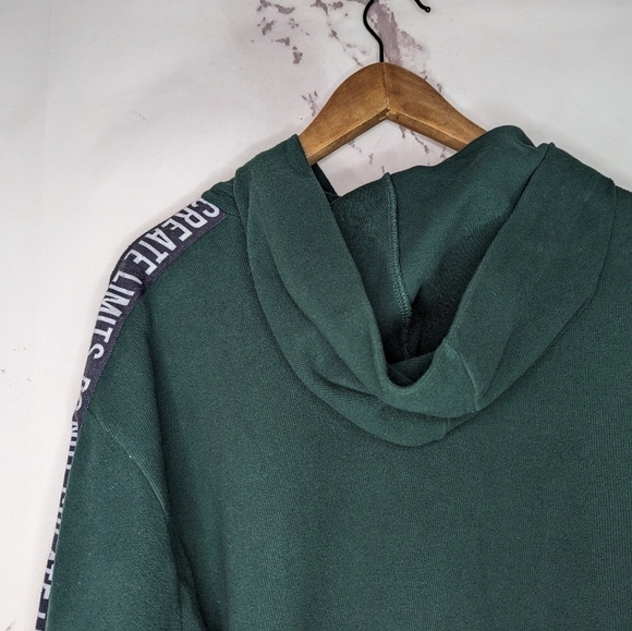 Zara Hoodie Sweatshirt Size Small Crop Green Do Not Create Limits Long Trafaluc - Picture 7 of 12
